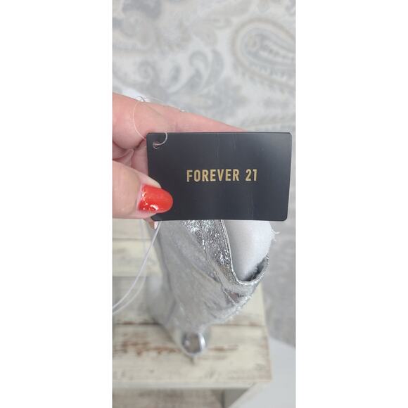 Forever 21 Metallic knee-high cowboy western stiletto boots Size 6 Festival NWT - Picture 14 of 14